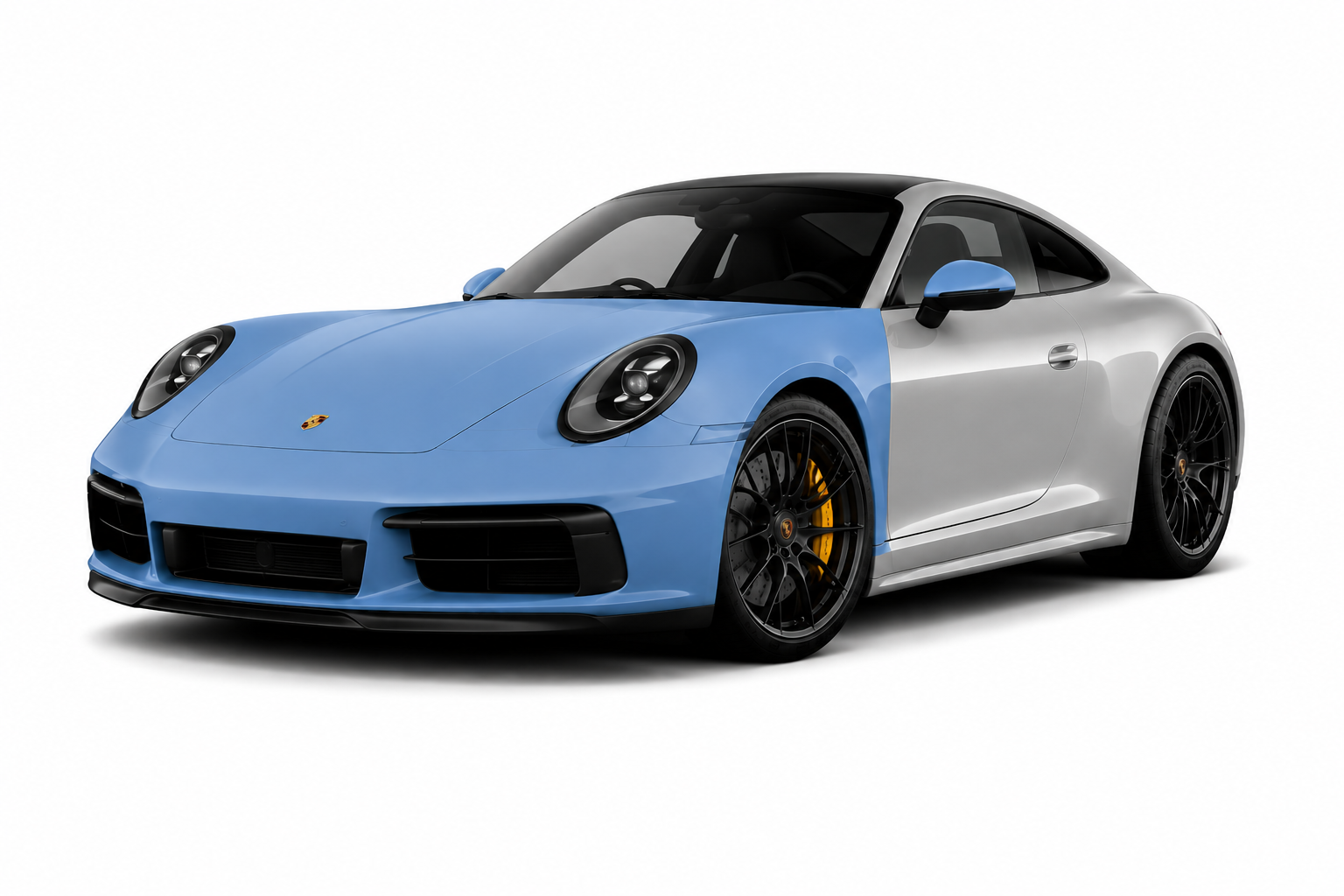 Coverage diagram showing front end paint protection film areas
